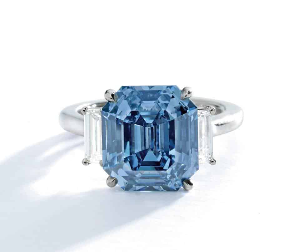 Emerald Cut Blue ring