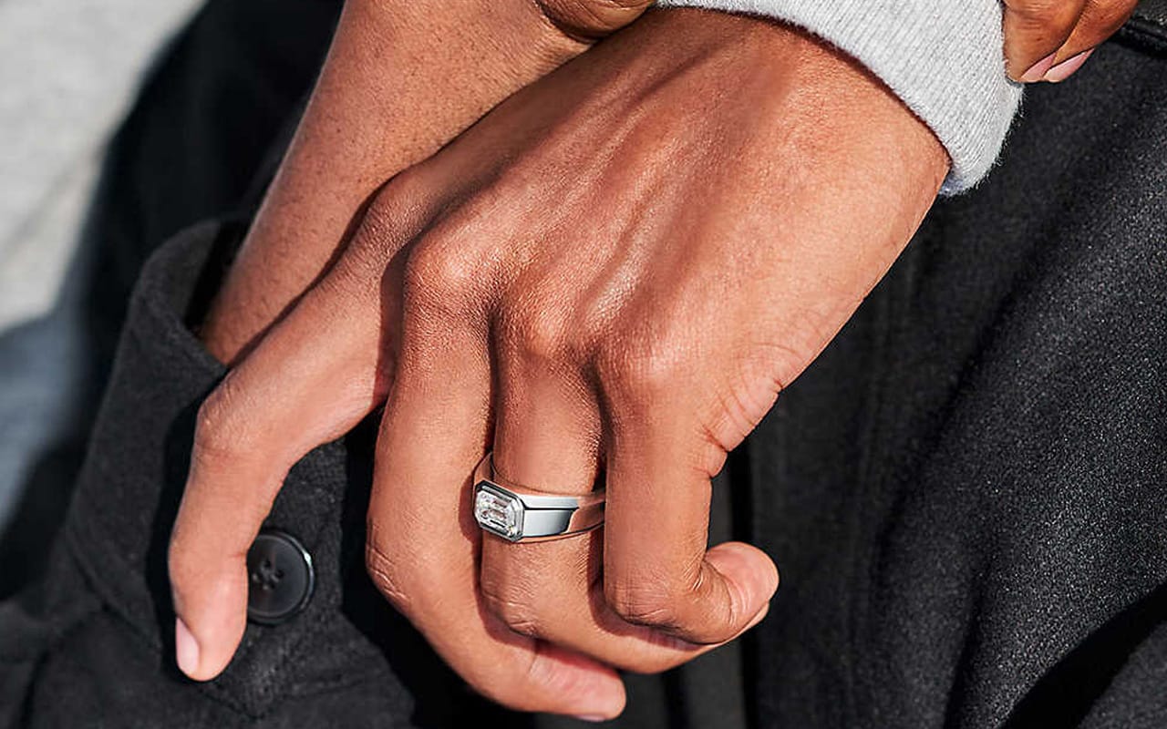 Customized Tianyu gems 14k yellow gold lab diamonds men ring for wedding  Men's ring manufacturers From